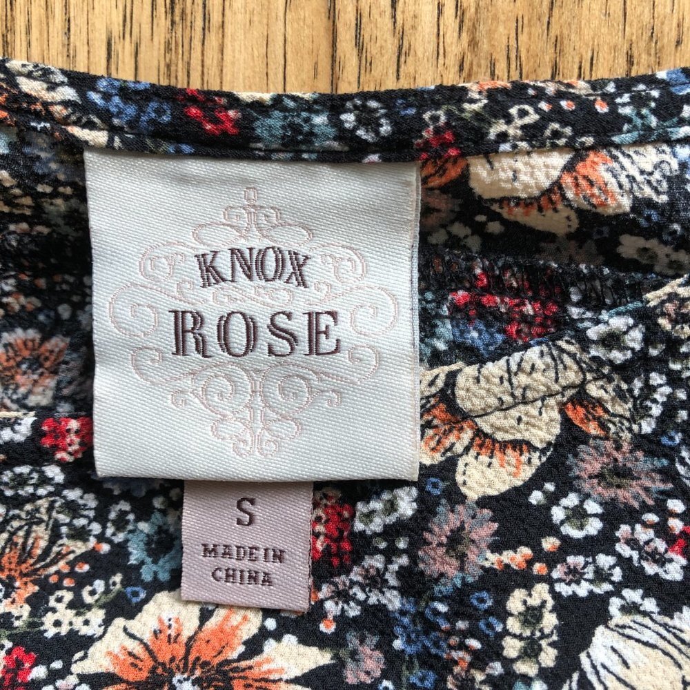 Knox Rose Floral Boho Long Sleeve Blouse Small - Picture 9 of 10